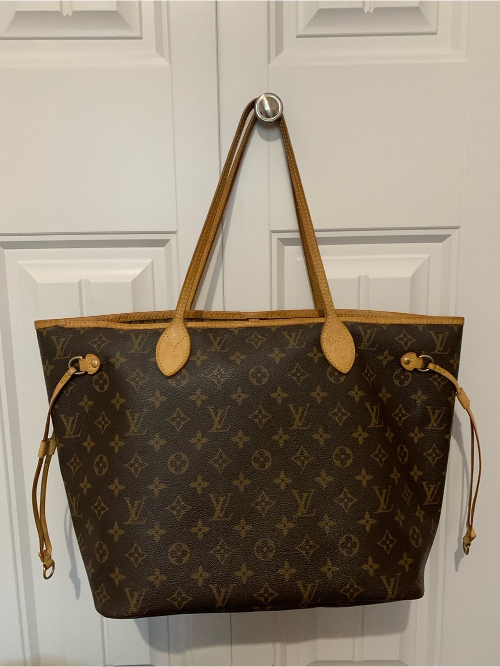 Louis Vuitton Monogram Canvas Tote in Brown with Tan Trim